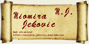 Miomira Jeković vizit kartica
